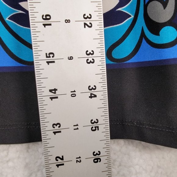 Y2K Rhapsody Blue Floral Low Cut V Neck Retro Lightweight Flowy Cinched A Line - Picture 8 of 10